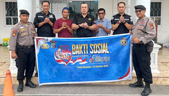 Sambut Hari Jadi Humas Polri ke-75, Polres Kuansing Gelar Bakti Sosial di Masjid Al Muhajirin